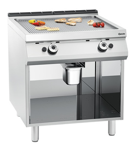 Gas grillplaat, geribbeld, OU