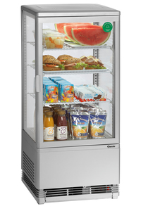 Vitrina refrigeradora 78L, plateado